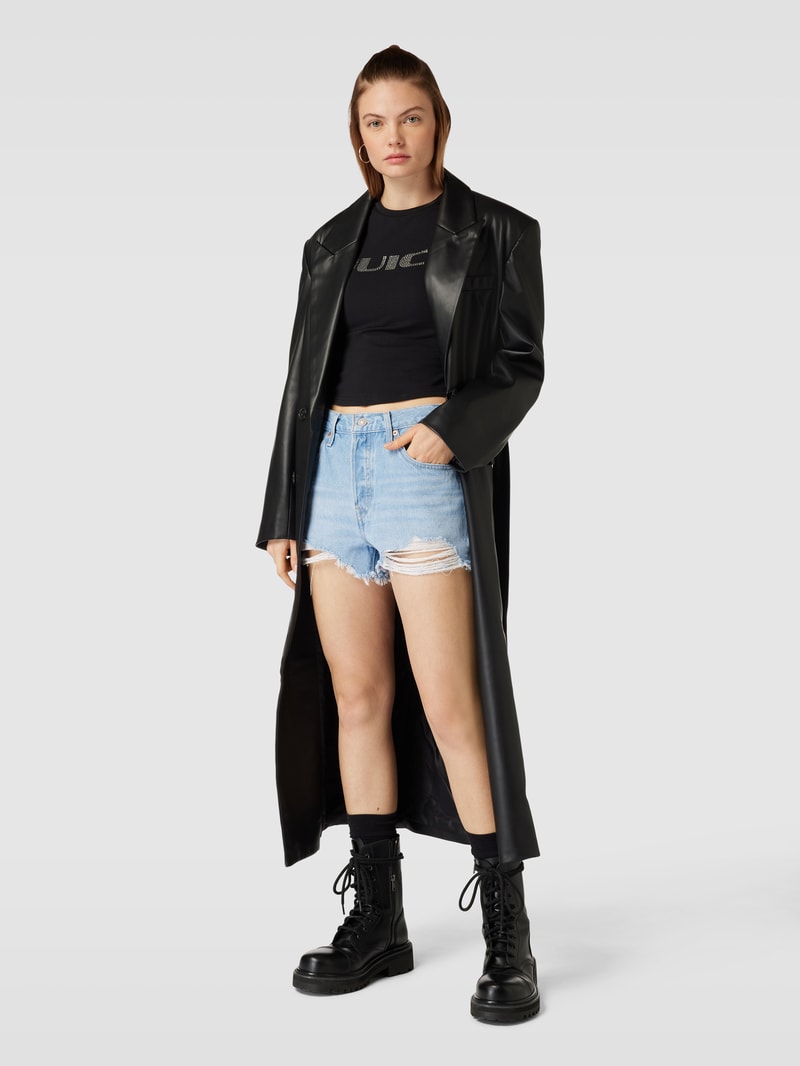 Loose Fit Jeansshorts im Destroyed-Look in jeans