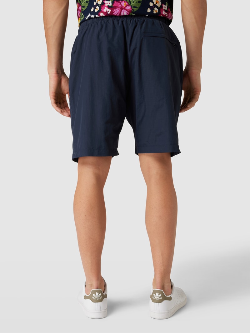 Shorts mit Label-Print in dunkelblau