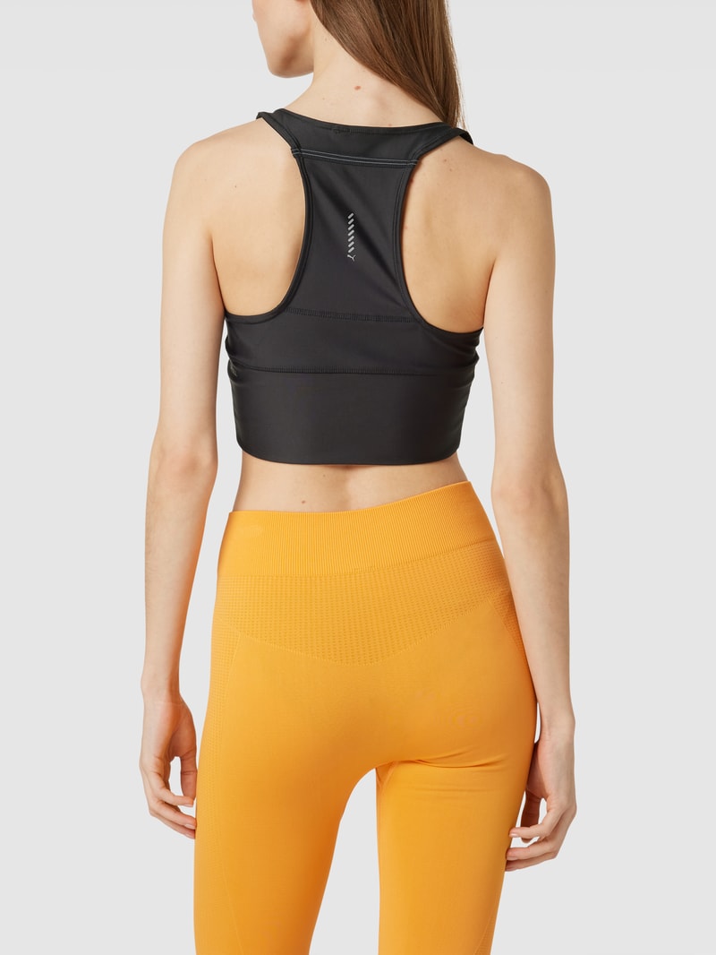 Crop Top mit Racerback in schwarz