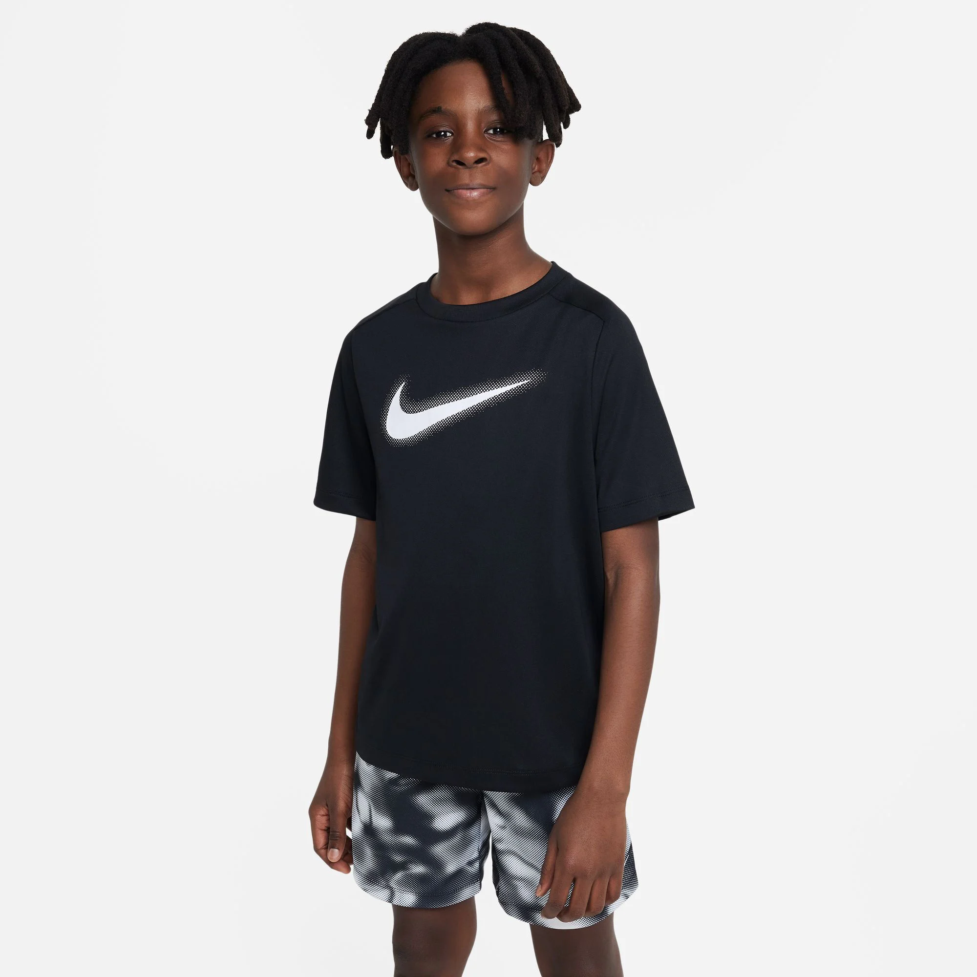 Dri-Fit Graphic T-Shirt Jungen - Schwarz, Weiß
