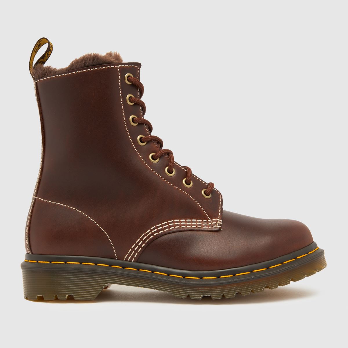 Dr Martens 1460 Serena – Bruna stövlar med pälsfoder