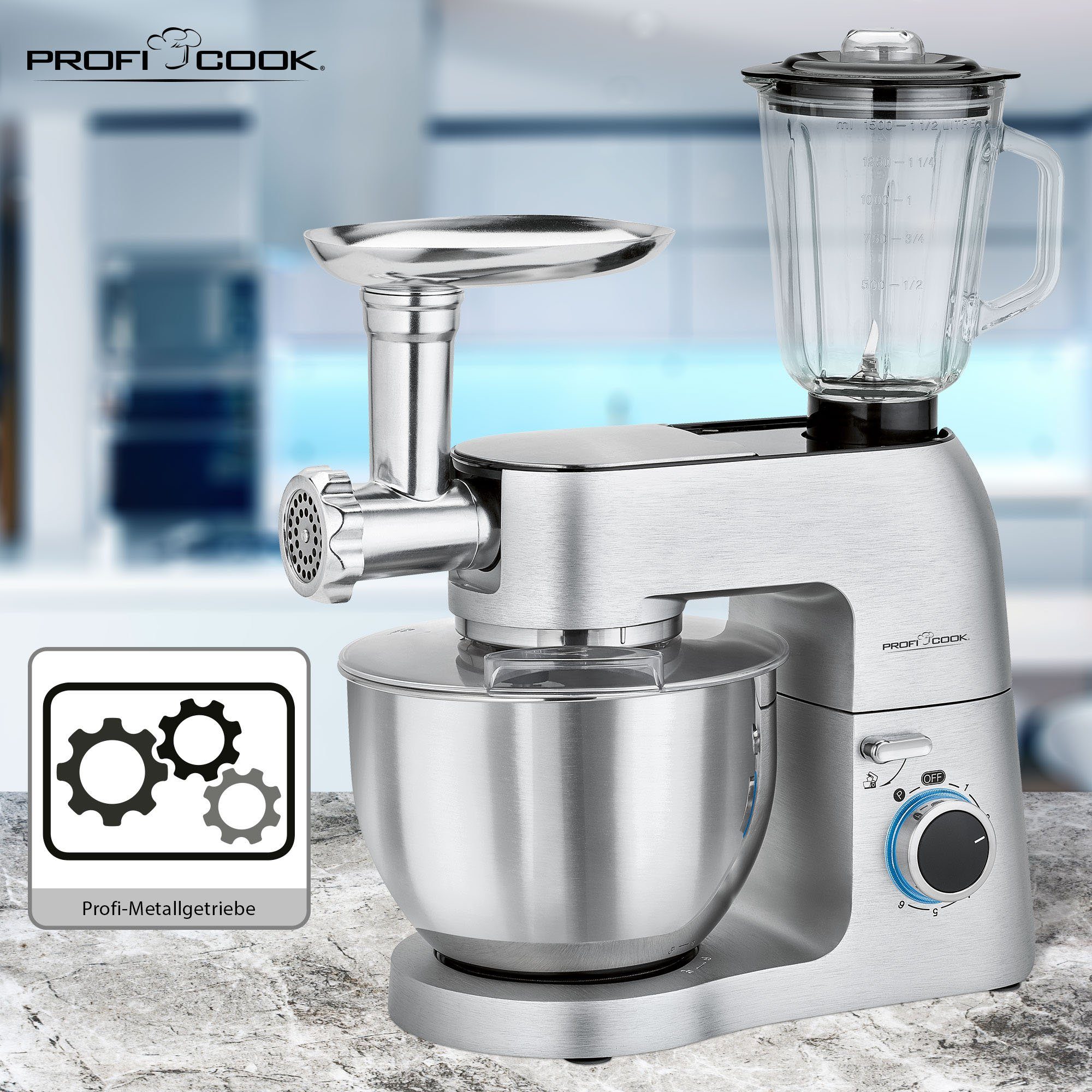 ProfiCook Küchenmaschine PC-KM 1189, 1500 W, 6,7 l Schüssel