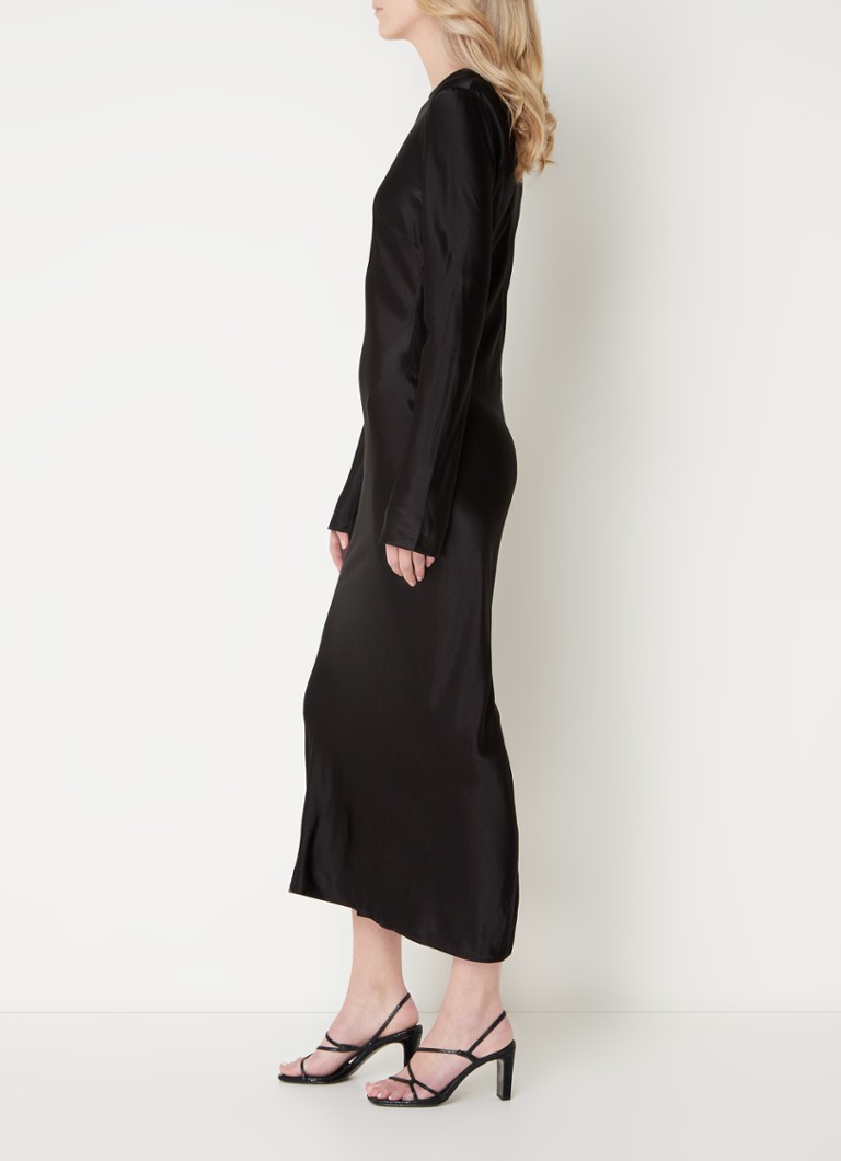 Rochie maxi din satin, mulată, cu crăpătură SAMSŘE SAMSŘE