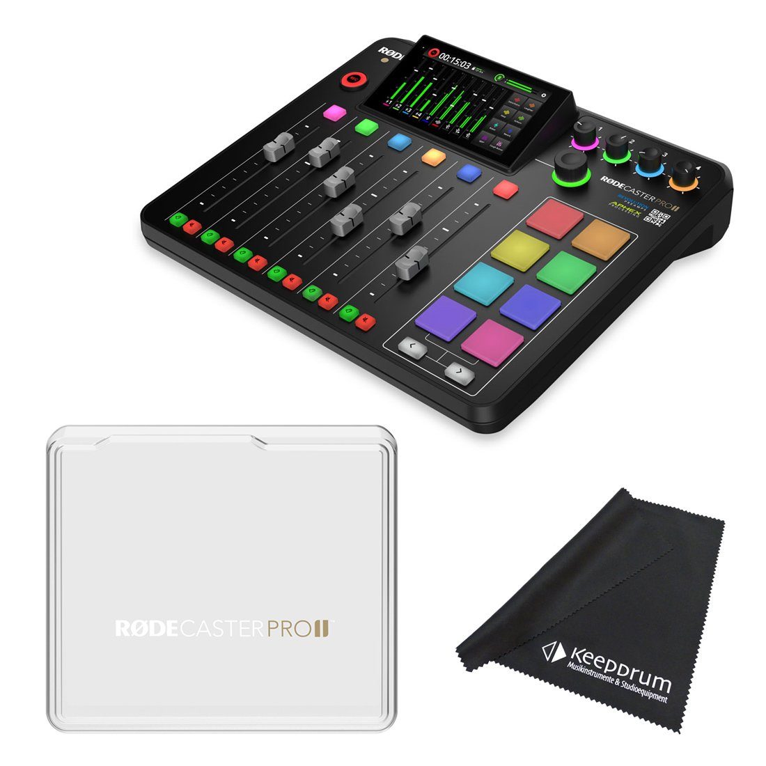 RODE Microphones Mischpult Rode Rodecaster Pro II mit RodeCover 2 mit Tuch