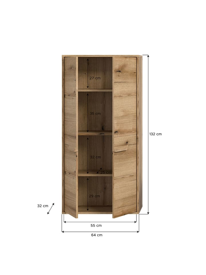 ebuy24 Hochschrank Zeno Eiche 64 x 32 cm günstig kaufen onesize