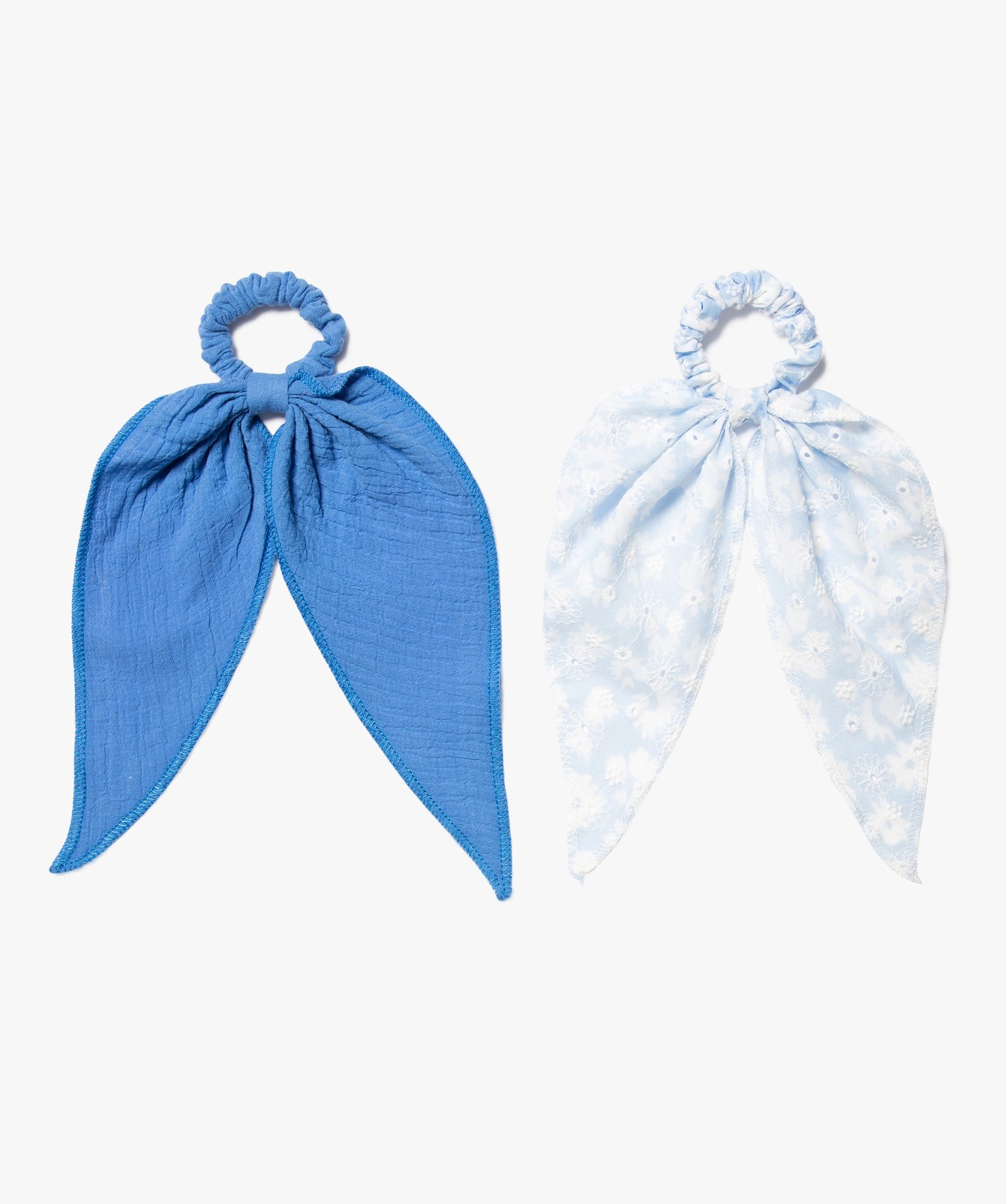 Elastiques cheveux effet foulard fille (lot de 2) bleu | GEMO