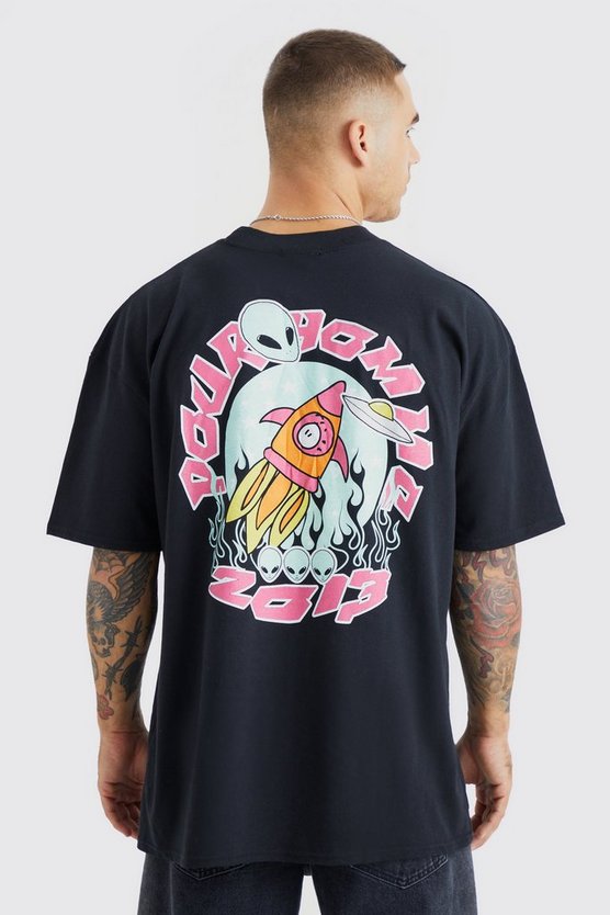 Oversize T-Shirt mit Pour Homme Print