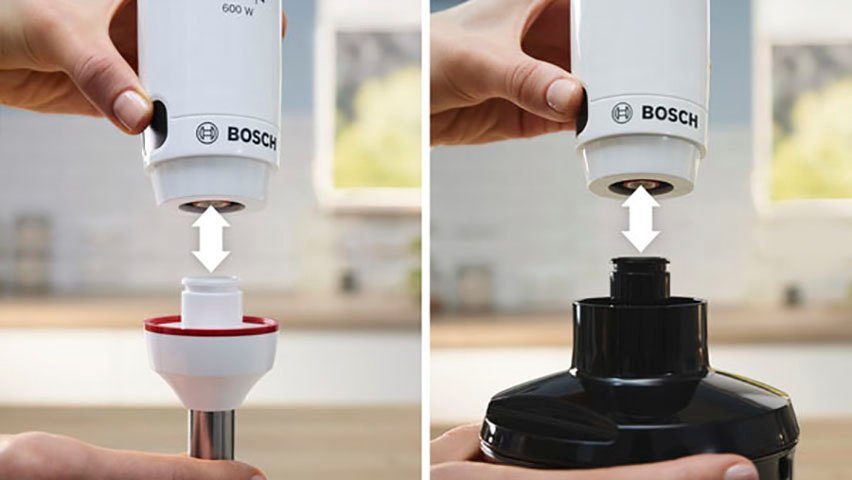 BOSCH Stabmixer MSM4W220 ErgoMaster Serie 4, 600 W, Keramik-Kupplung, Edelstahl-Mixfuß, Zerkleinerer