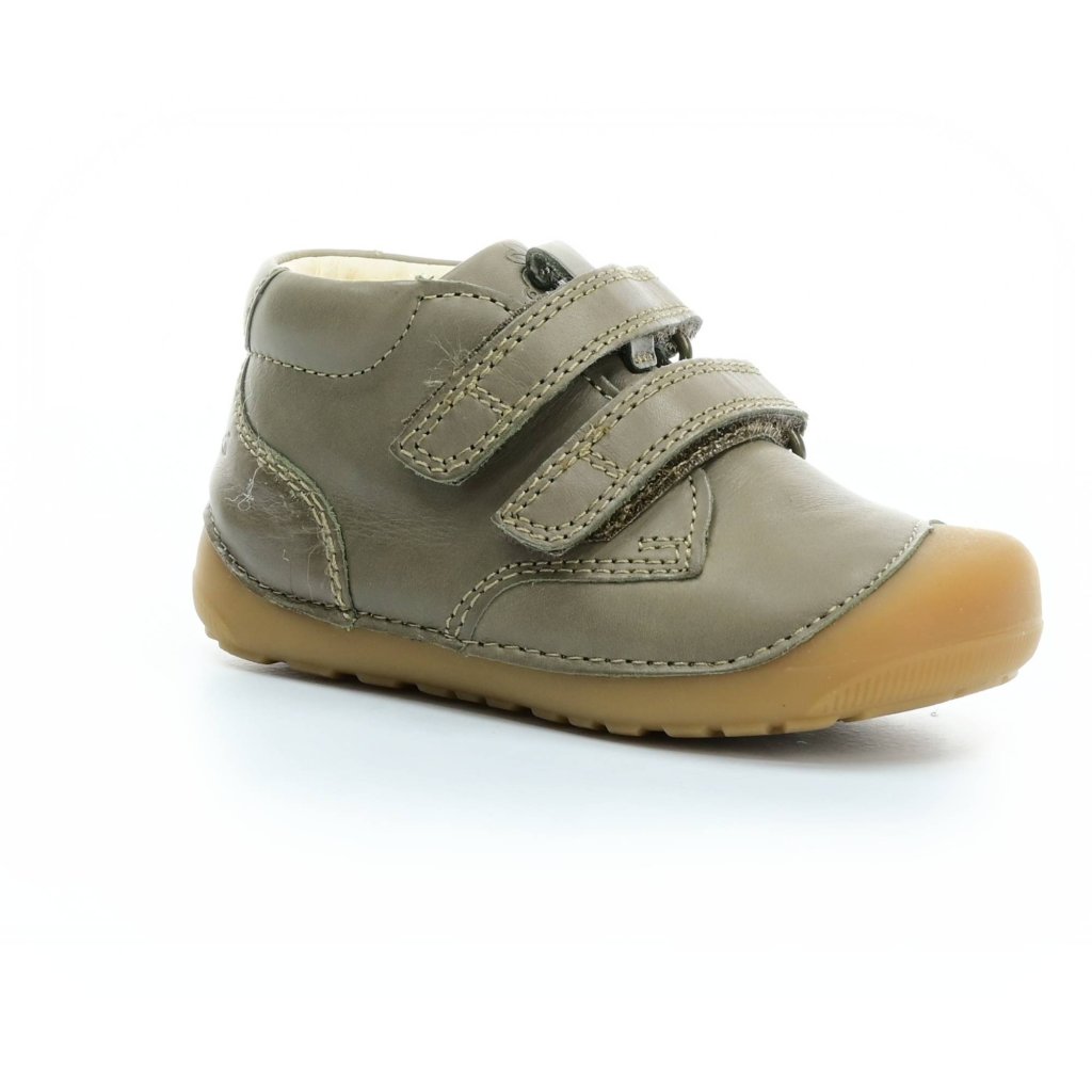 Bundgaard Petit Velcro Army grüne Mid Cut Barfußschuhe