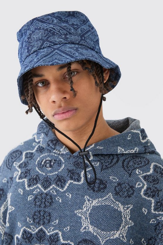 Schwarzer Bandana Denim-Hut
