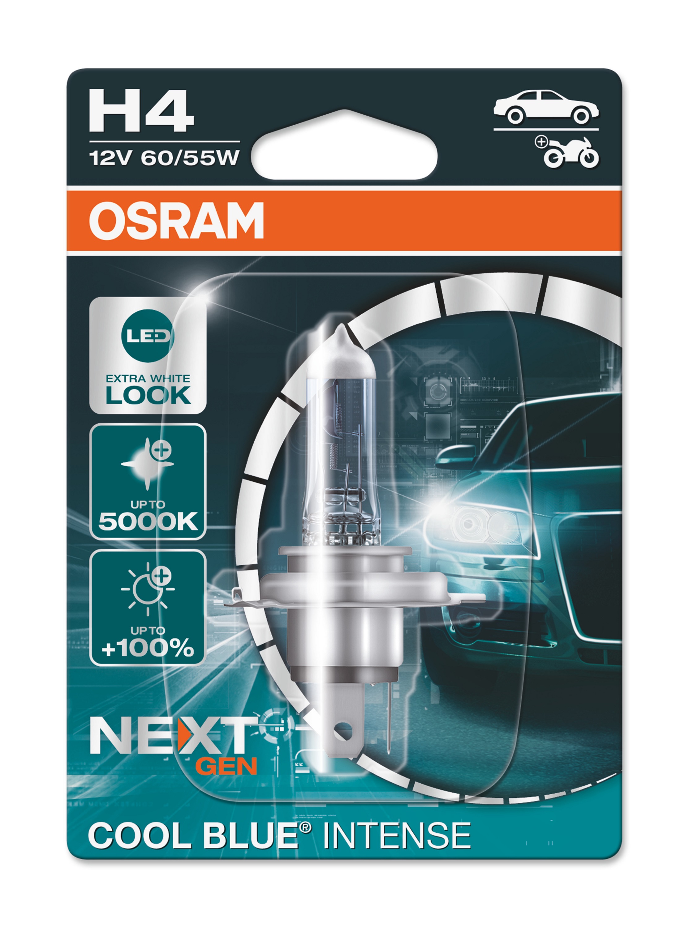 OSRAM Cool Blue Intense NextGeneration H4 12 V 55/60-W, 1 Stück - ATU