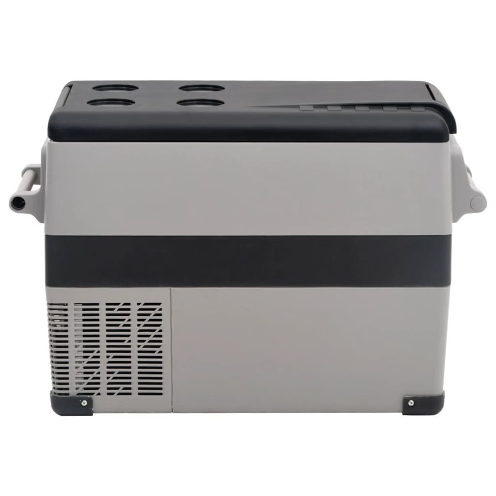 vidaXL Kühlbox Kompressor Kühlbox mit Griff und Adapter Schwarz und Grau 35 L Camping