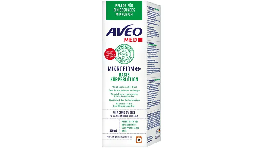 AVEO MED Mikrobiom Basis Körperlotion Medizinische Hautpflege 200 ml
