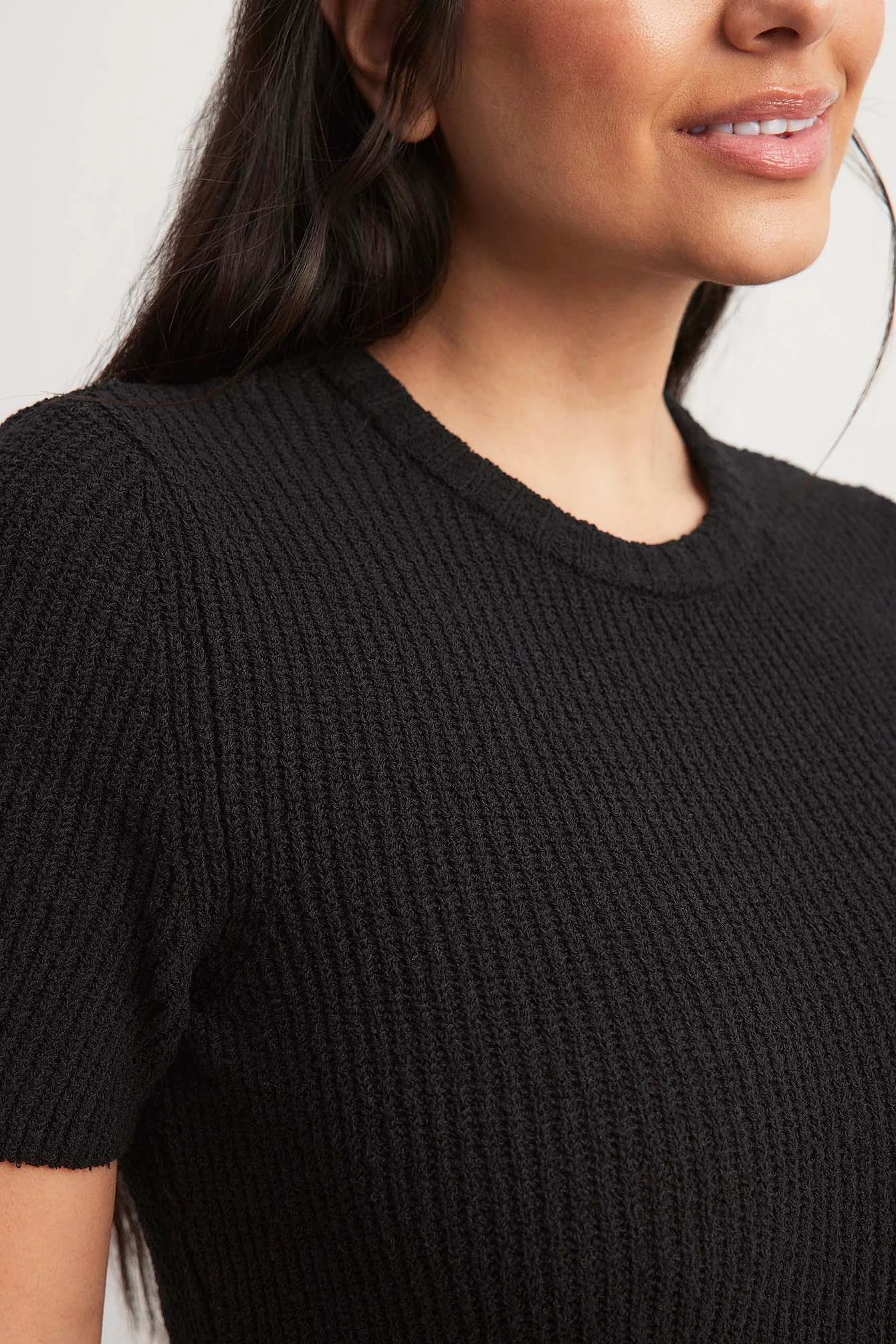 Kurzärmliges Strickoberteil