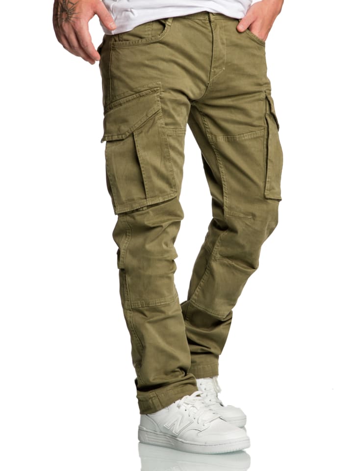 Amaci&Sons Cargo Jogger-Chino WYATT in Olive günstig kaufen