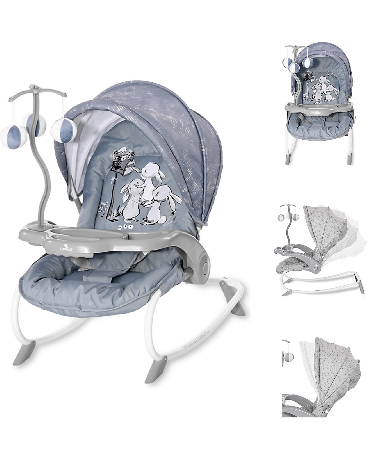 Babywippe DREAM TIME Mobile, Tisch, Sonnendach, verstellbar Babywippen