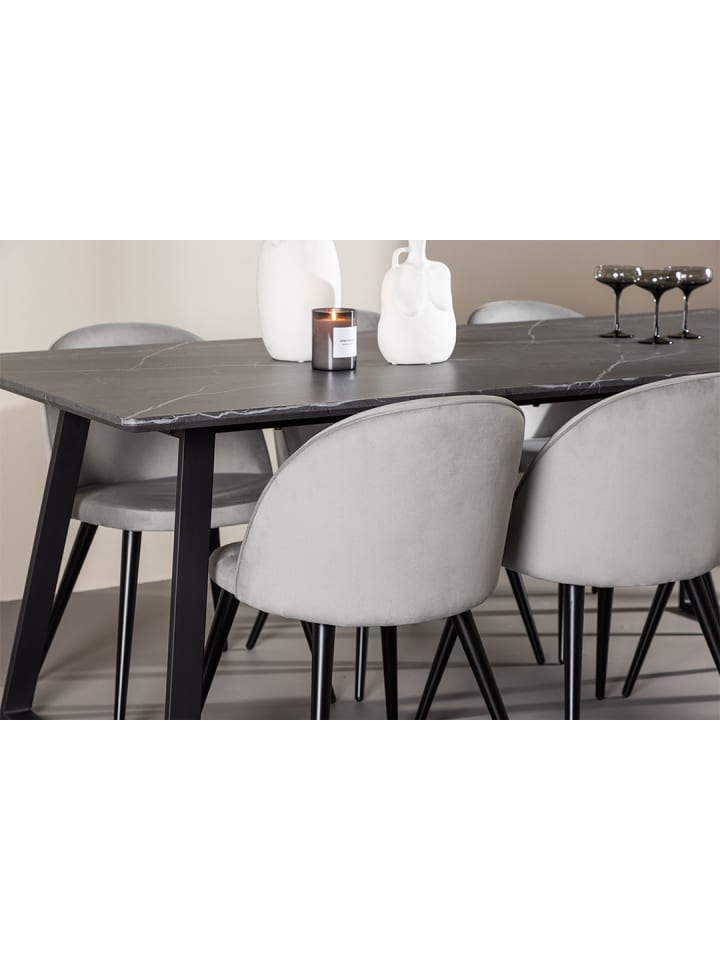 ebuy24 Essgruppe Malaga (7-teilig) Grau 200 x 90 cm günstig kaufen onesize