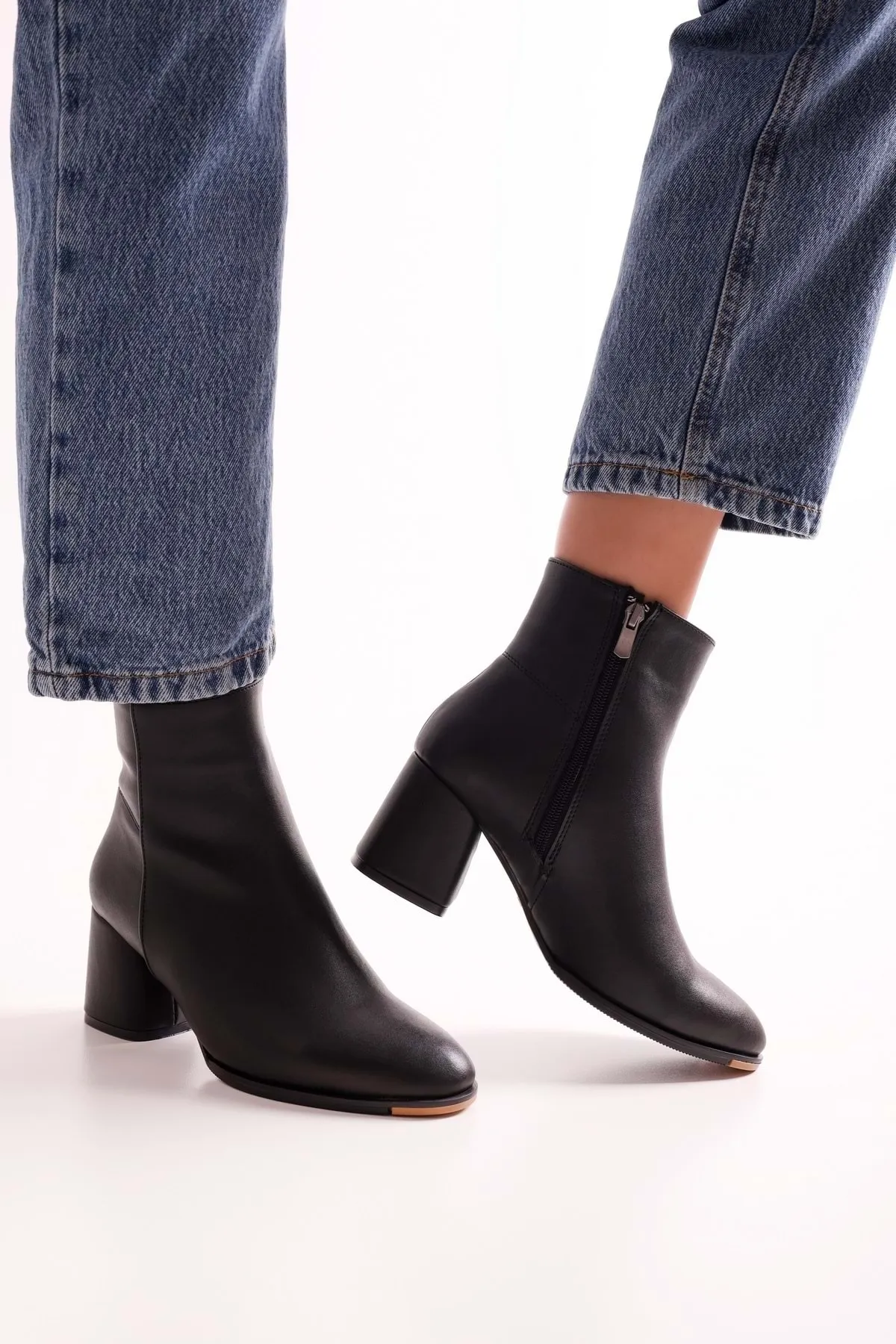 Shoeberry  Haylee Black Skin Damenstiefel mit Absatz Black Skin
