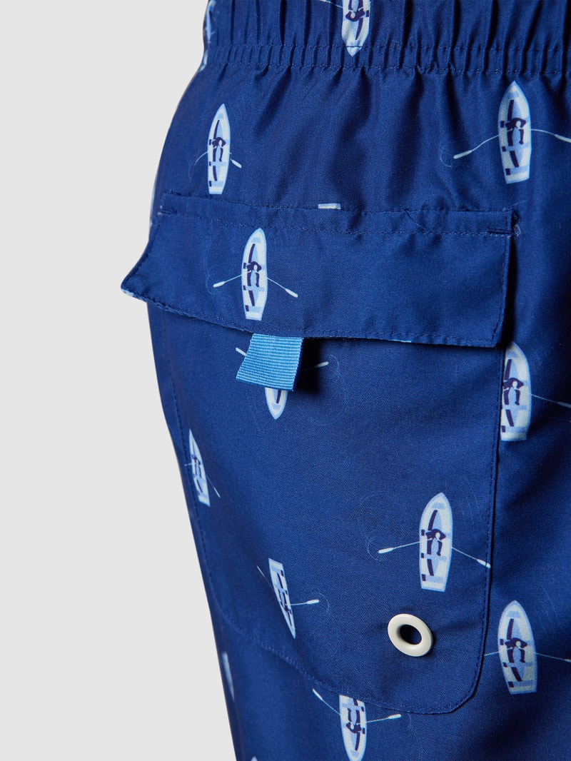 PLUS SIZE Badehose mit Allover-Muster in marineblau