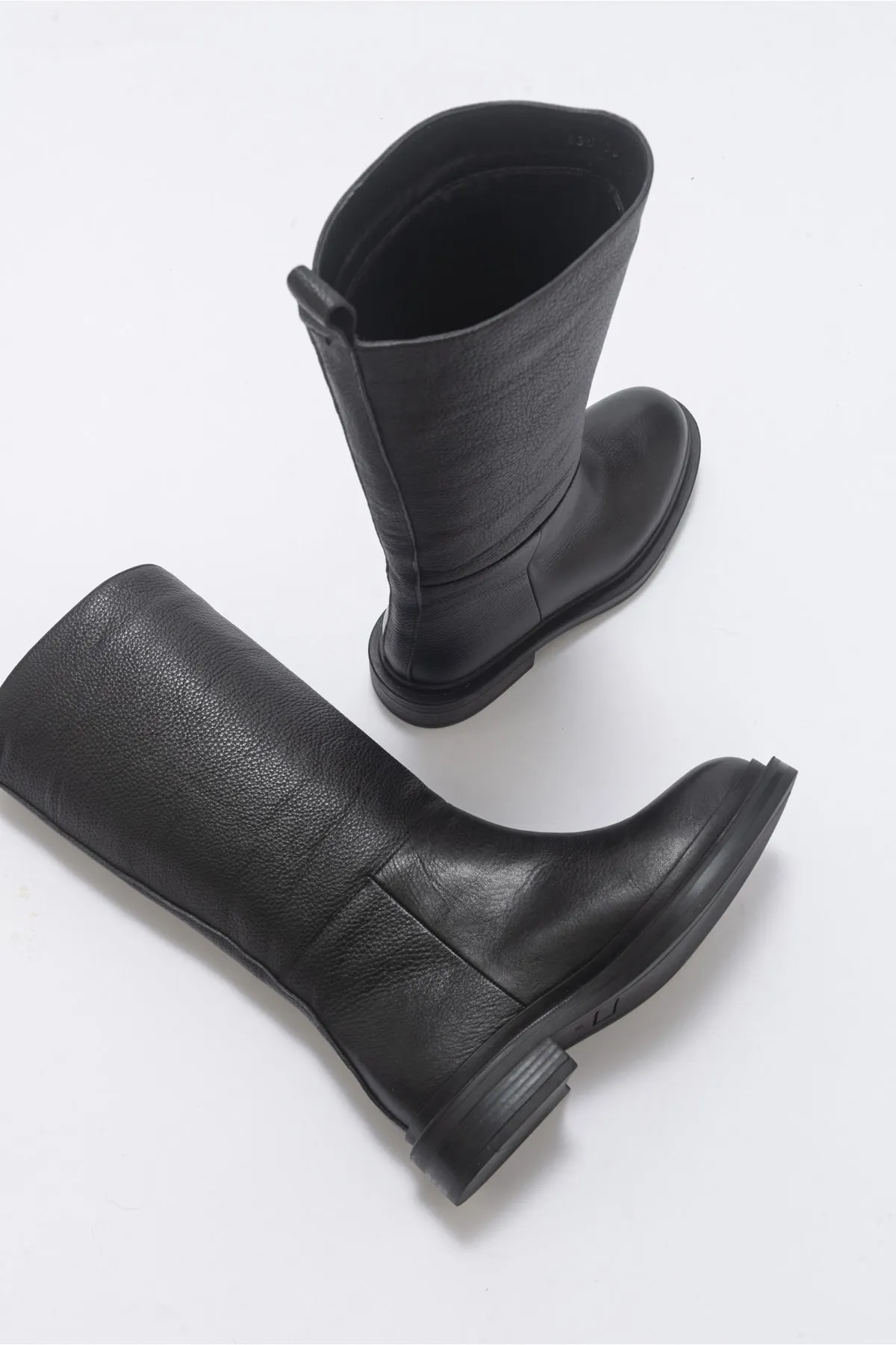 LuviShoes  Tempo Black Floater Damenstiefel aus echtem Leder