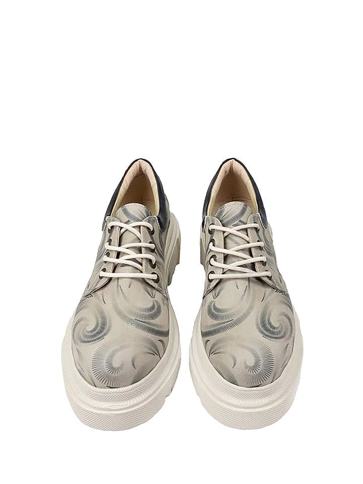 Goby Schnürschuhe in Beige/ Dunkelblau günstig kaufen 36