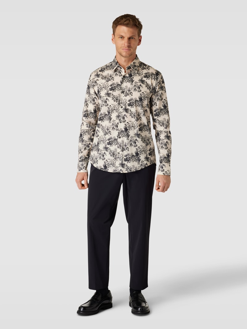 Freizeithemd im Allover-Look Modell 'Ermo' in offwhite