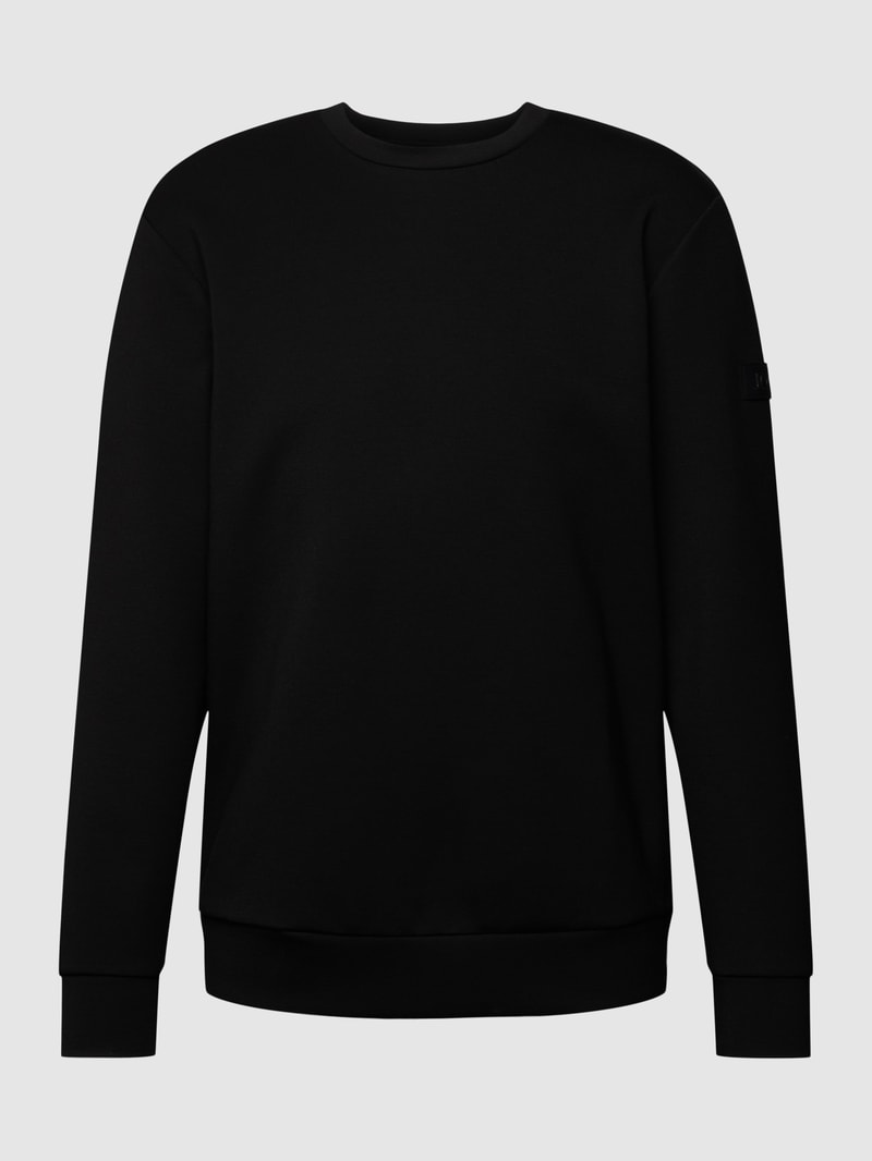 Sweatshirt mit Logo-Patch in schwarz