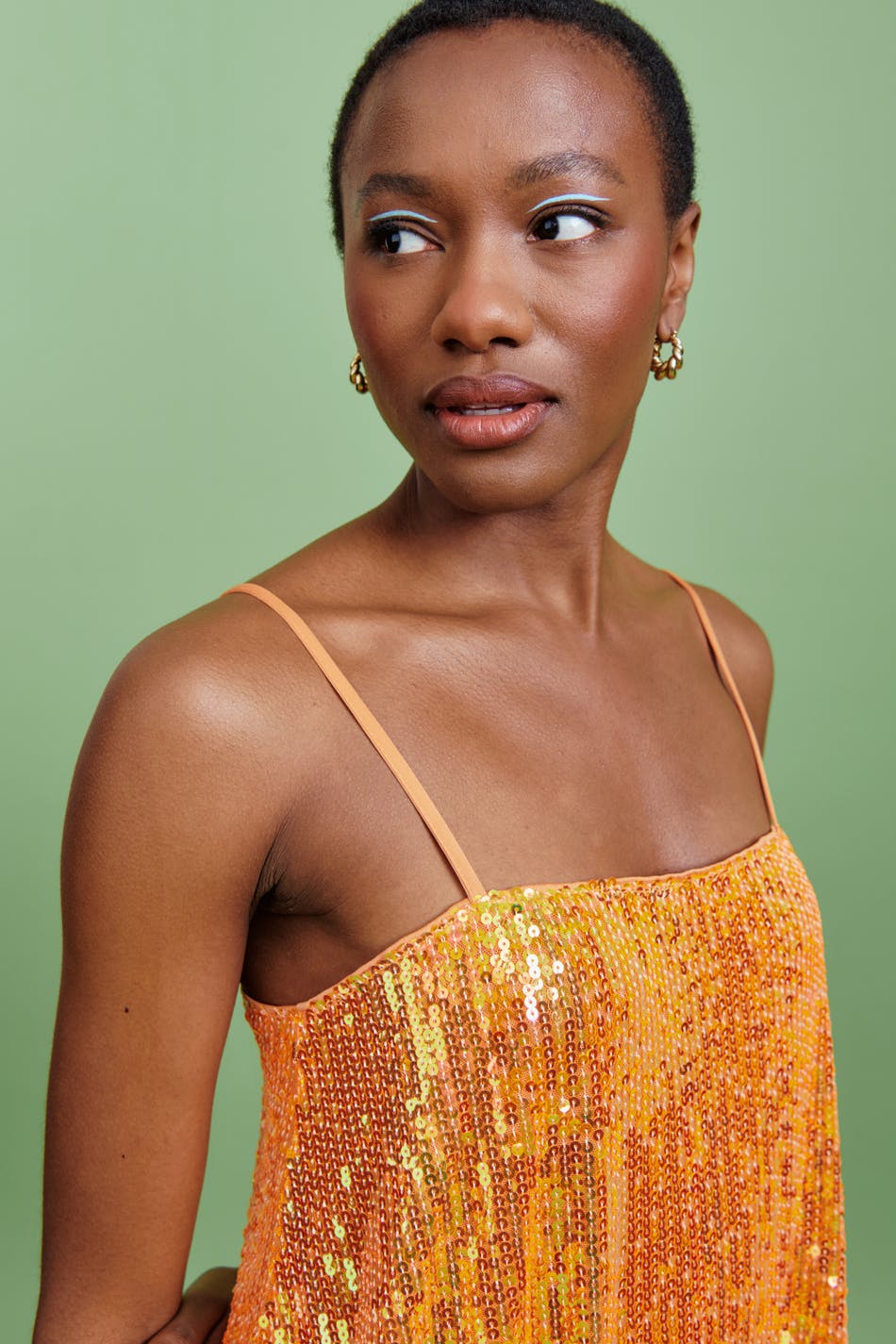 Fluid sequin mini dress