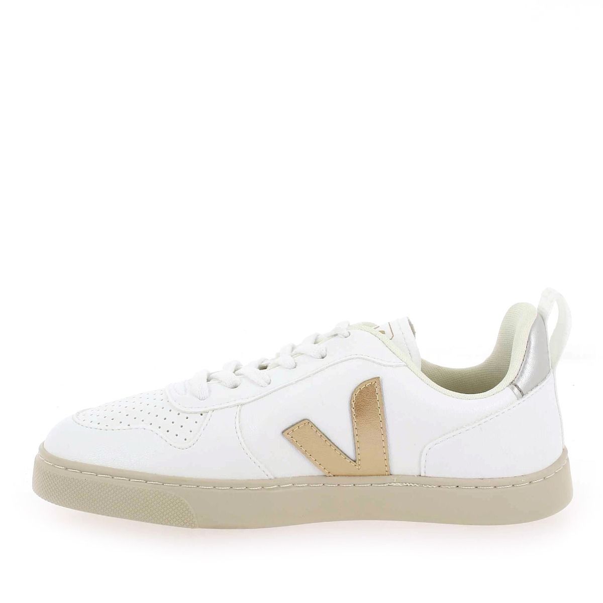 Veja  SMALL V-10 LACE - Blanc Platine