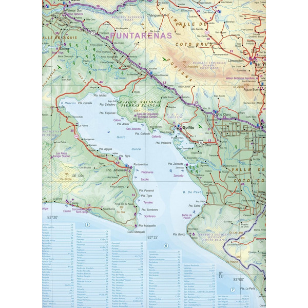 Costa Rica Travel Reference Map 1 : 300 000 - Karte