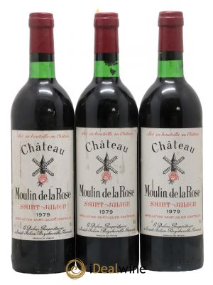 Château Moulin de la Rose Cru Bourgeois  1979 - Lot de 3 Bouteilles