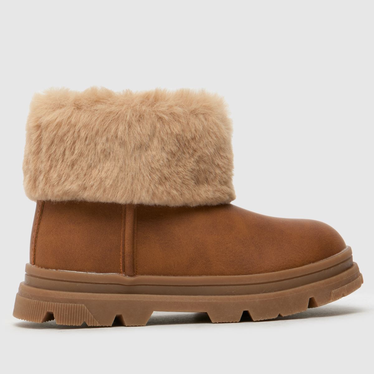 Dívčí batolecí boty schuh s hnědou třešňovou kožešinovou manžetou