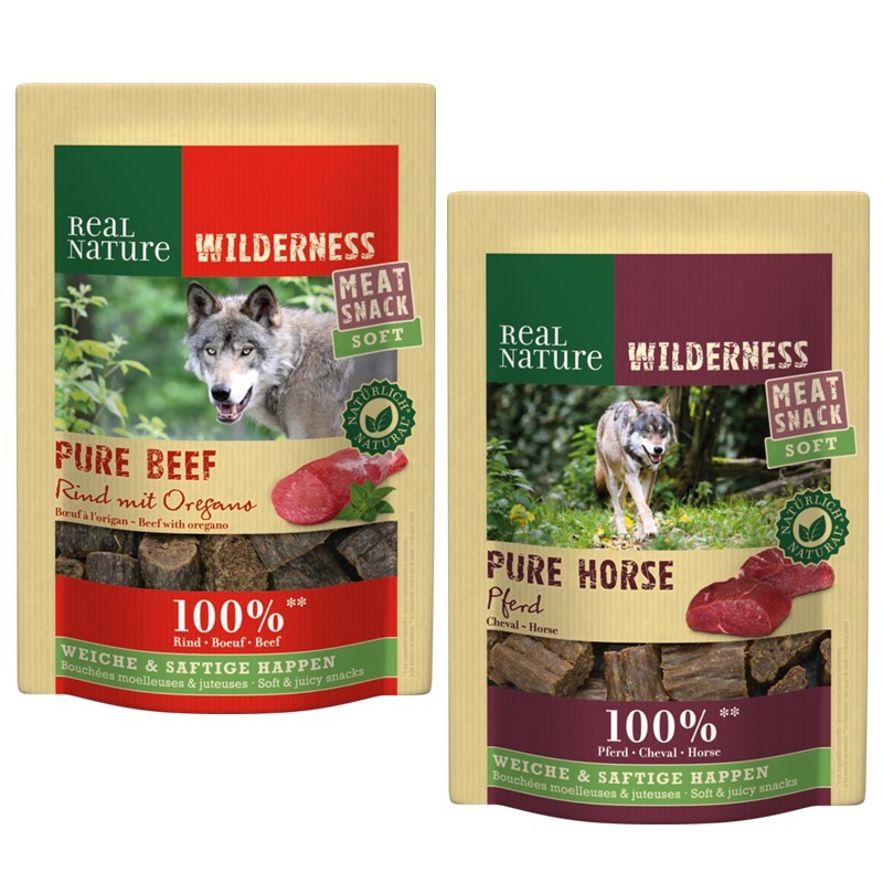 REAL NATURE Snacks REAL NATURE Wilderness Meat Snack Soft Pferd, Rind 2x150g