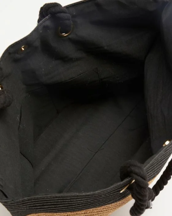 Sac paille bicolore