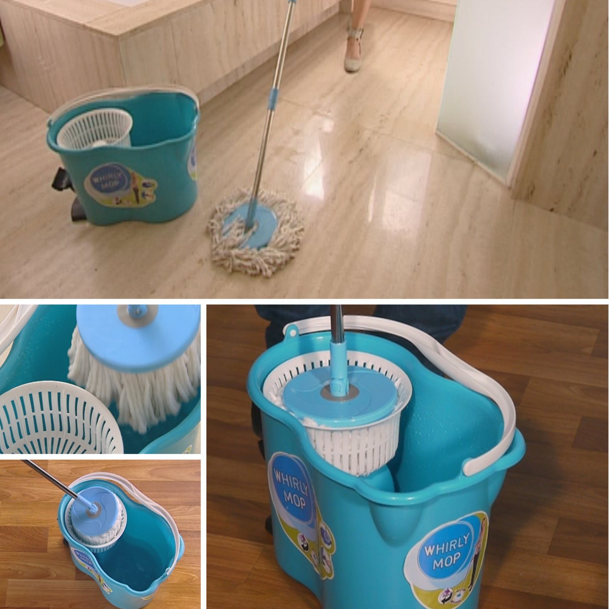 Best Direct® Wischmopp Whirly Mop, beutellos, Komplett Set mit Eimer und Pedal zum Auswringen, Bodenwischer