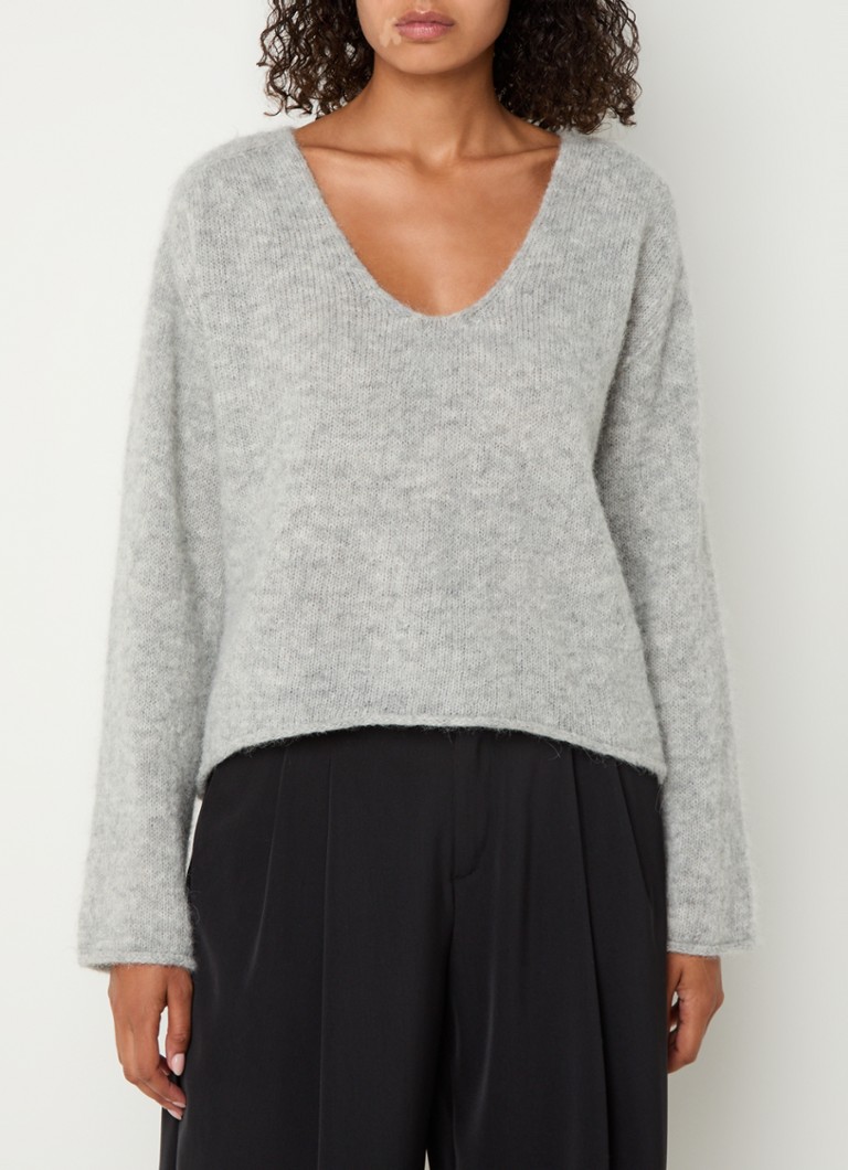 Pull DRYKORN Somaija en maille fine mélangée de laine d'alpaga à col en V