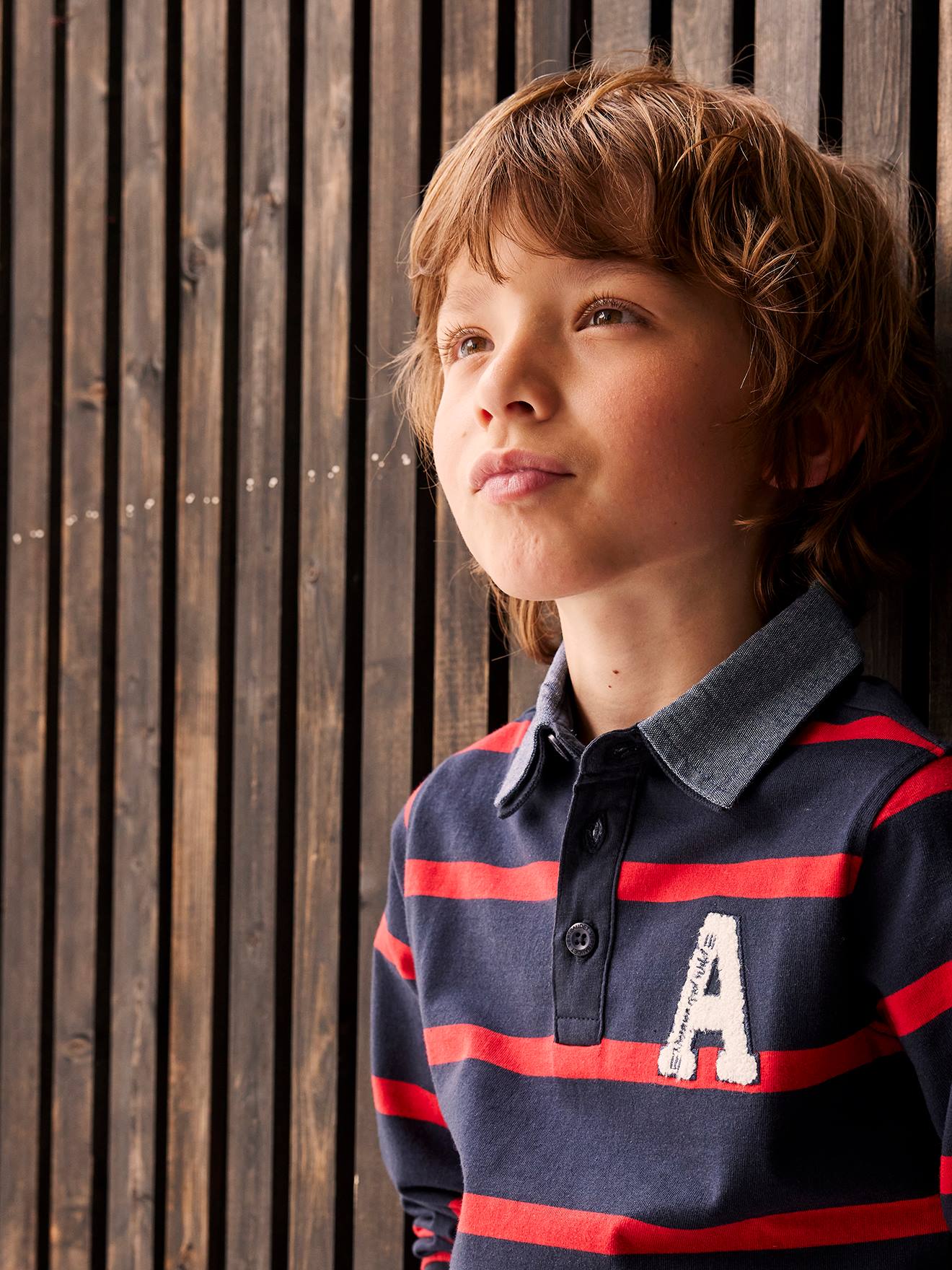 Vertbaudet Jungen Poloshirt mit Lageneffekt - englischgrün