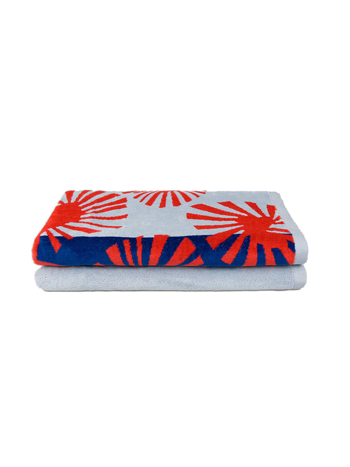 Grace Grand Spa Strandtuch in Hellblau/rot günstig kaufen onesize