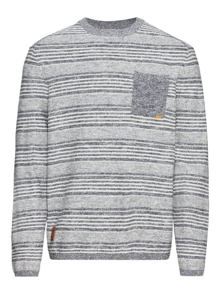 Camel Active Strickpullover im Streifenmuster in Blau-Grau günstig kaufen