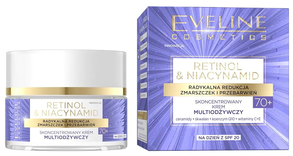 „Eveline“ retinolio ir niacinamido dieninis kremas nuo 70 metų