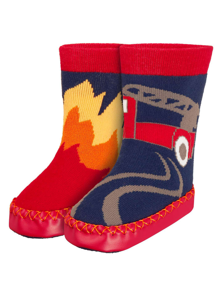 Playshoes Hüttenschuh Feuerwehr in Marine günstig kaufen