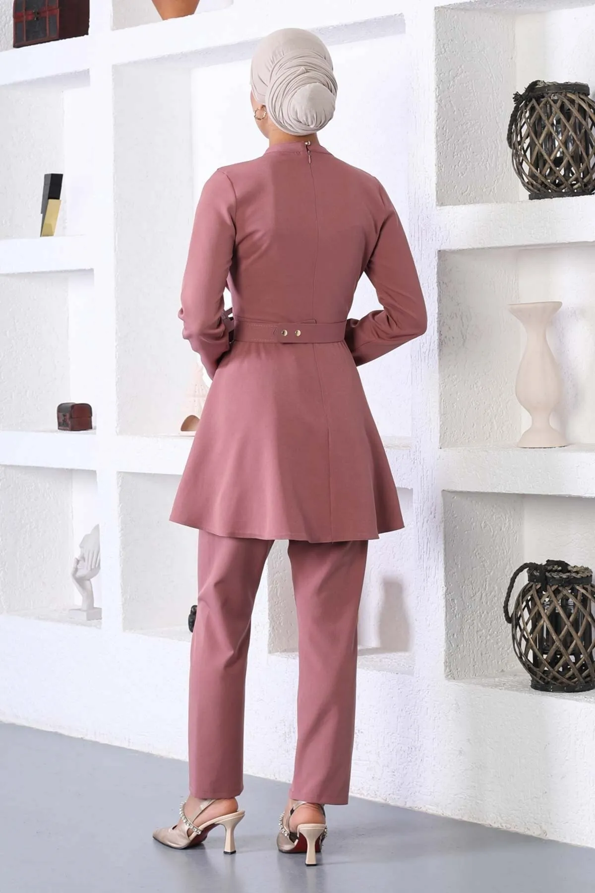 Modamihram  Plissierter Doppelanzug Dusty Rose 17900