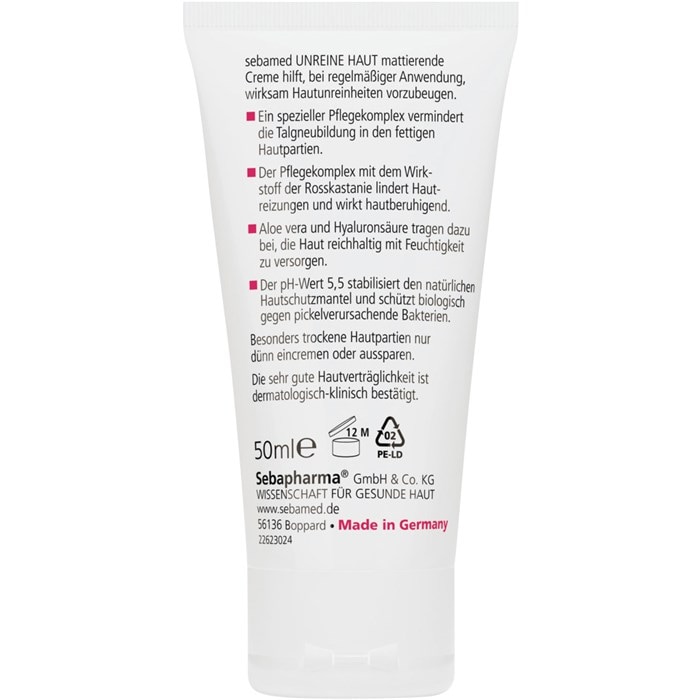 Unreine Haut Mattierende Creme