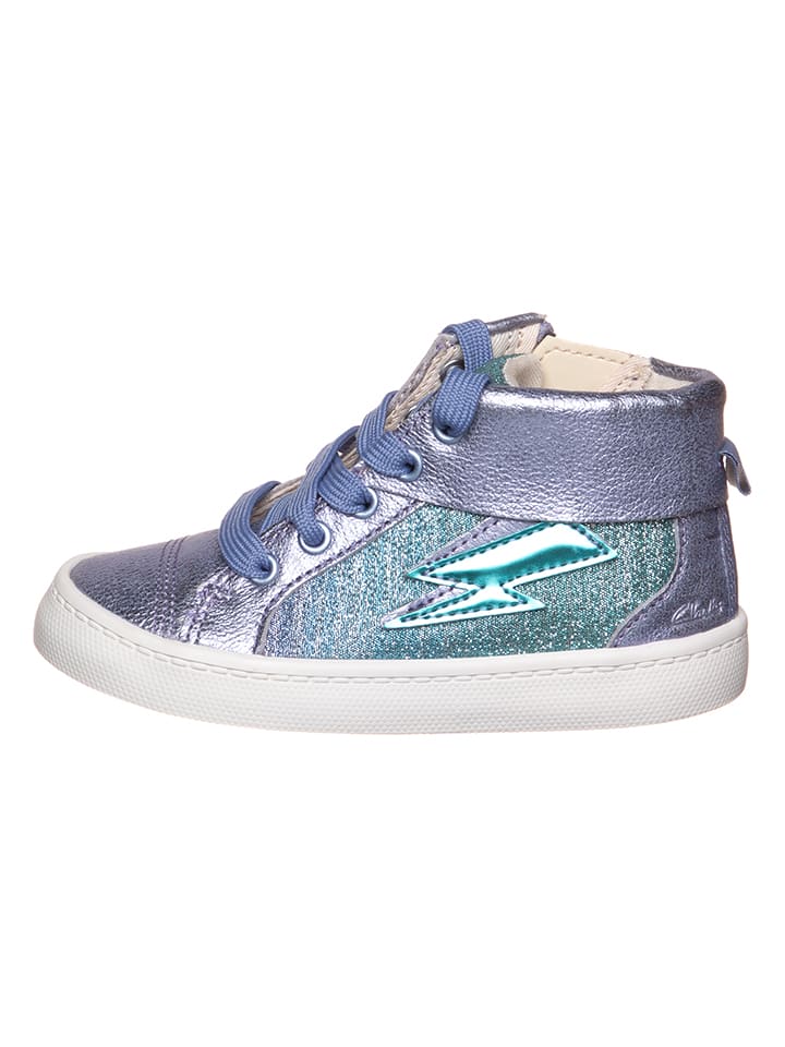 Clarks Leder-Sneakers in Lila günstig kaufen