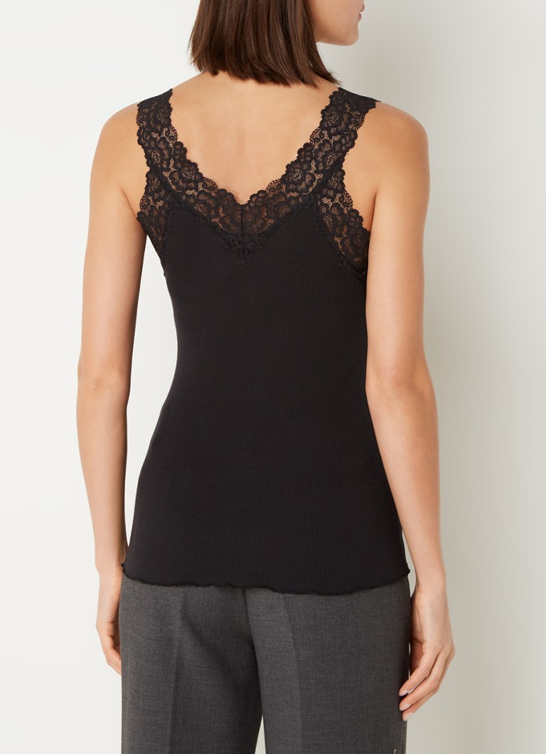 Canotta Rosemunde con pizzo e texture