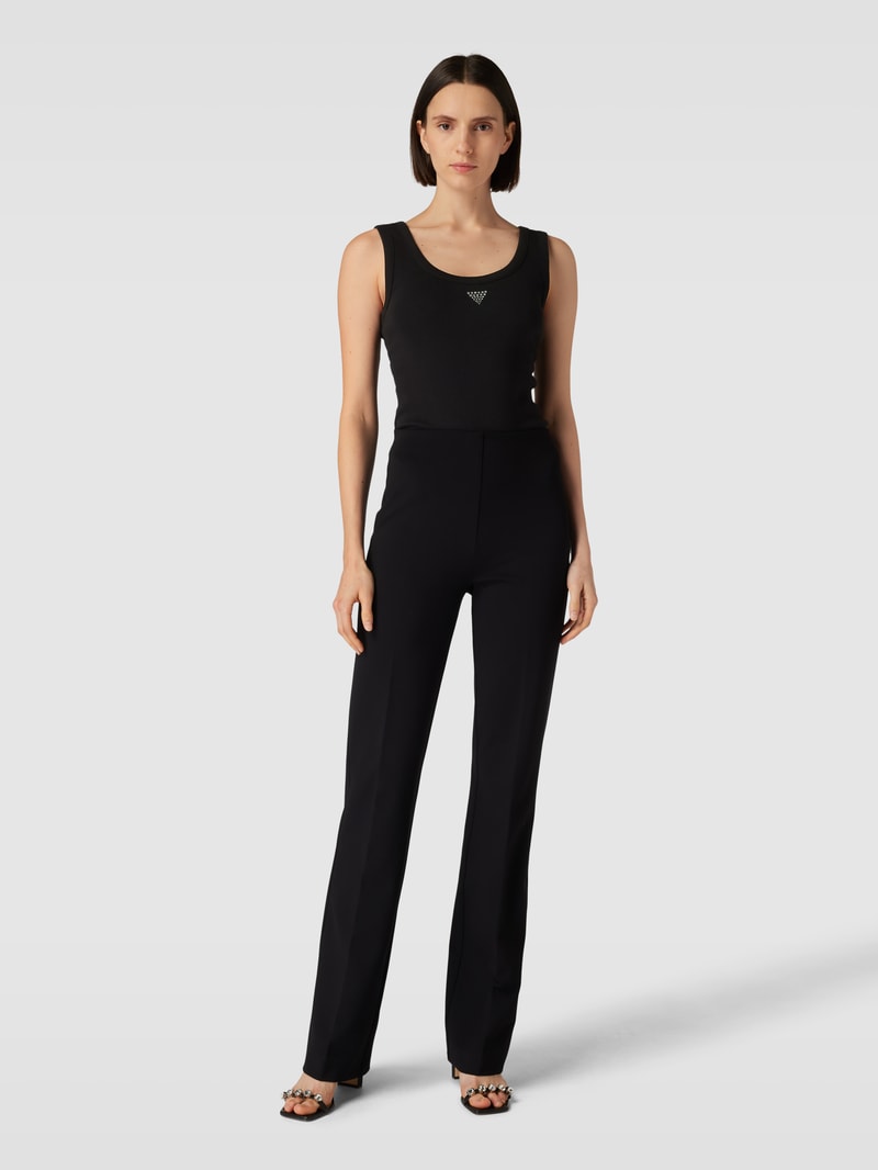 Top mit Feinripp Modell 'BLING' in black