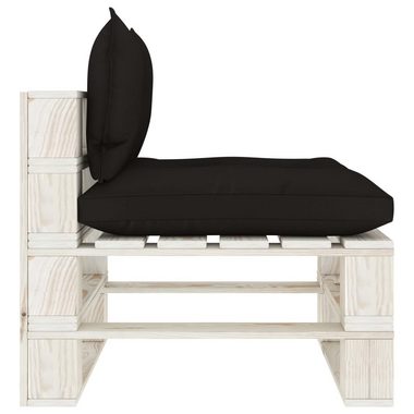 vidaXL Loungesofa Garten-Paletten-Mittelsofa mit Kissen in Schwarz Holz, 1 Teile