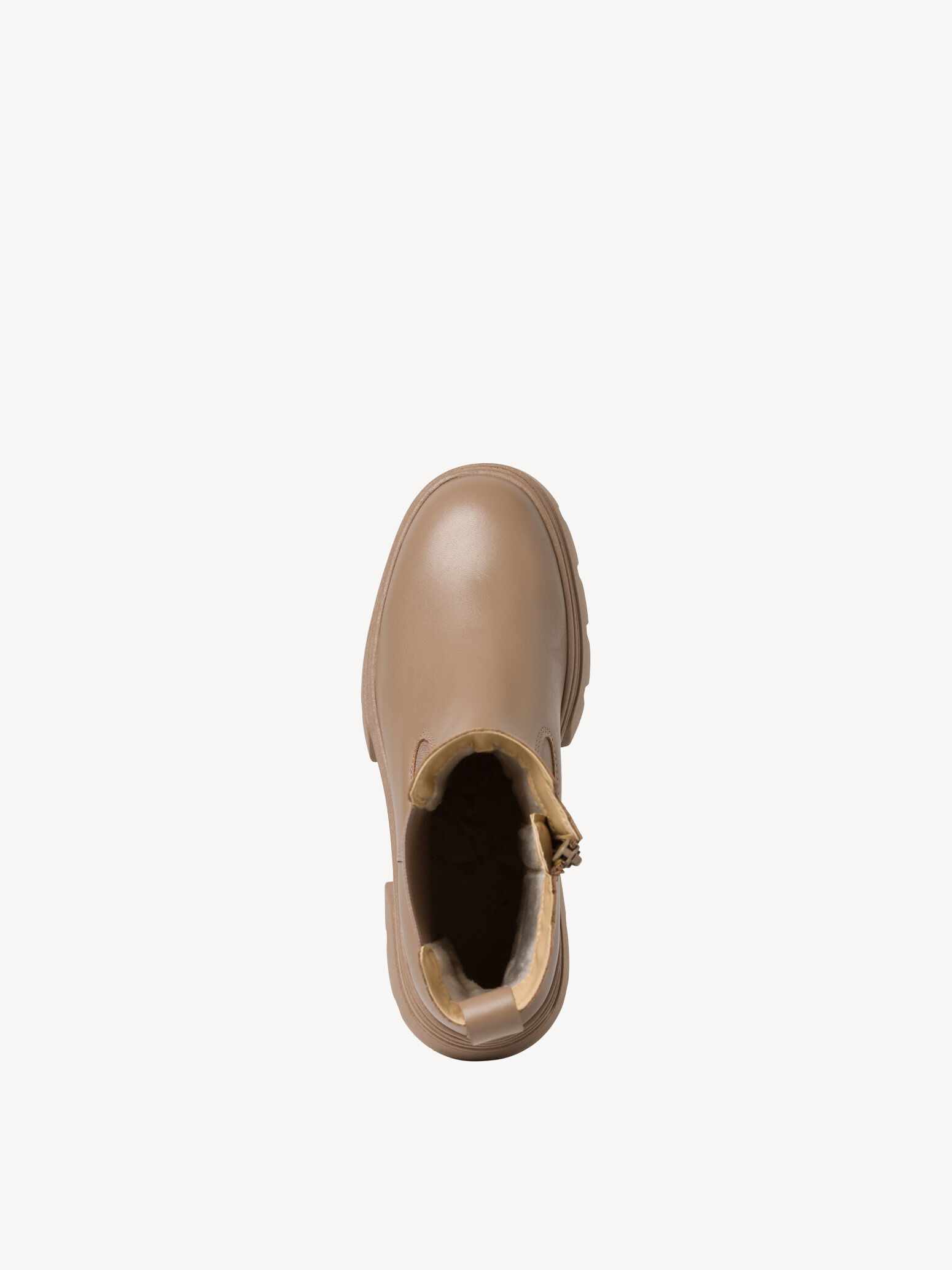 Bottine Chelsea en cuir - beige