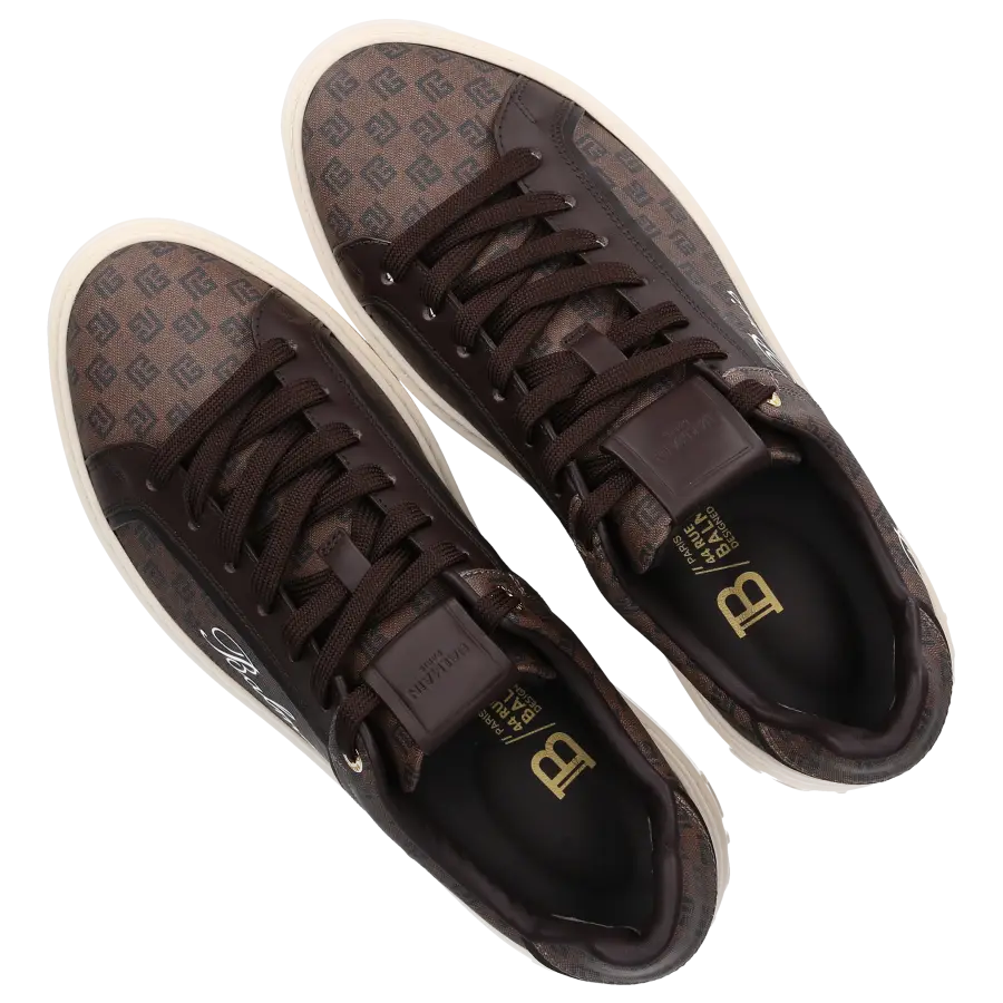 Balmain - Sneaker low B-COURT Kalbsleder Kunststoff - braun