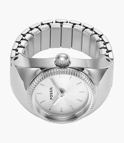 Fossil Ringuhr 2-Zeiger-Werk Edelstahl